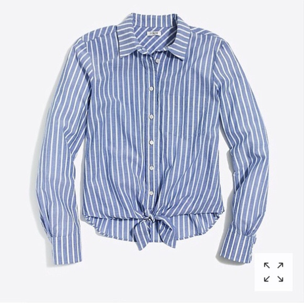 Jcrew striped tie front top XXS